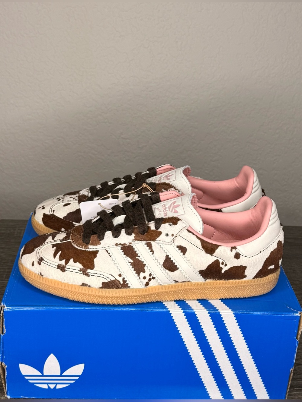 adidas Samba OG Cow Print Pony Hair Brown Pink Women’s Shoes Size 7.5 (177) - Picture 2 of 6